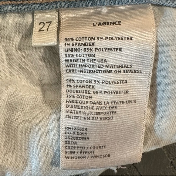 L'AGENCE High Rise Blue Jeans Classic Straight Fit - Picture 8 of 9